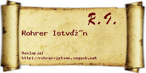 Rohrer István névjegykártya