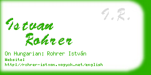 istvan rohrer business card